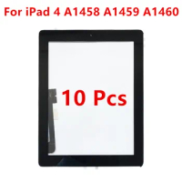 10 Pcs For iPad 4 Touch Screen Digitizer Assembly with Home Button Pantalla Front Display For iPad 4 A1458 A1459 A1460 Screen