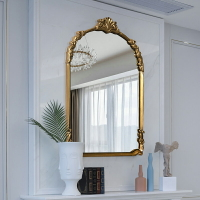 浴室壁掛鏡輕奢法式裝飾鏡臥室梳妝化妝鏡子玄關裝飾入戶全身掛鏡