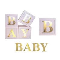 【阿米氣球派對】BABY白色驚喜禮物盒1組(立體氣球盒 寶寶生日裝飾 性別派對)