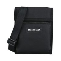 BALENCIAGA Explorer經典刺繡LOGO尼龍小型斜背包(黑)