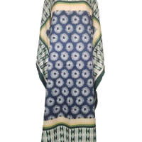 Thailand Popular Plus Size Floral Twill Silk Beach Summer Cover Up Maxi Dress WINNIE Fashion Muslim Abaya Kaftan Dress