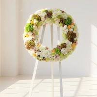 白事花圈 (玫瑰、桔梗、大理花、小菊、康乃馨、繡球花及其他襯花) [FW028] 喪禮 殯儀 告別式 追思會