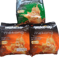 Combo 3 bịt Cafe sữa Wake Up Mekong 2 Cam + 1 Xanh (Mẫu mới) - 1 bịt 24 gói ×18g Coffee Cà Phê