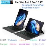 HUWEI Magic Keyboard Case For Vivo Pad 3 Pro 2024 Funda Vivo Pad3 Pro 13 12.95 inch Tablet Smart Cover Spnaish Arabic Portuguese