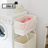 【日本like-it】可堆疊加高洗衣隙縫籃-M-1入