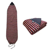 Surfboard Sock Cover Striped Pattern Pouch Carry Surf Bag Sleeve for Surfing Longboard Shortboard Standup Paddleboard Surf Board