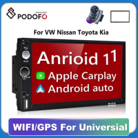 Podofo 2 din Android Car Multimedia Player Universal Car Radio 2din GPS Autoradio For Volkswagen Nissan Hyundai Kia toyota CR-V