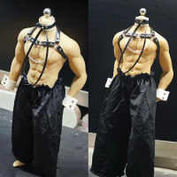 1/6 Scale Male Samurai Clothing Set Leather Shoulder Strap Chest Chain Wide Leg Pants Set for 12" Action Figure Model Toys