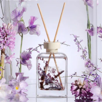 200ml Large Glass Reed Diffuser with Sticks, Oil Aroma Diffuser for Home, Bathroom, Bedroom, Hotel Glass Home Scent Diffuser