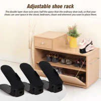 Adjustable Shoe Stacker Slot Organizer Shoe Slot Space Saver Double Deck Shoe Rack Holder For Closet Organization Home Accessory