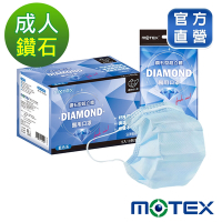 【Motex摩戴舒】 醫用口罩(未滅菌)-鑽石型成人口罩(50片/盒)-藍色
