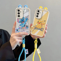 Sarung untuk Samsung Galaxy A25 5G, Sarung Lembut TPU Kartun Comel, dengan Rekaan Beruang Strawberi