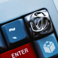 ECHOME Sterling Silver Keycap Openwork Design Gilt Keyboard Cap Customization Personalized Key Cap for Mechanical Keyboard