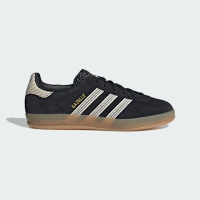 ADIDAS ORIGINALS 愛迪達 阿迪達斯 三葉草 復古 鉤編裝飾 女休閒運動鞋-黑白色 GAZELLE INDOOR W-JI2755