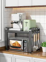 廚房微波爐置物架臺面可伸縮多功能烤箱收納架子家用雙層桌面櫥柜