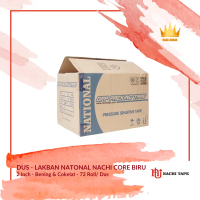 NATIONAL Lakban Plakban Core Biru 2 inch/ 48mm X 80 Yard, Bening/ Cokelat - DUS