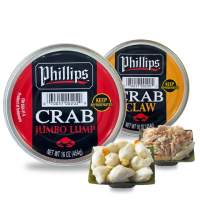 【Phillips】大圓心肩肉 454g+蟹腳肉 454g(藍泳蟹 新鮮 開罐料理)