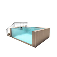 AUPOOL 3040L Above Ground Endless Infinity Transparent Acrylic Glass Modular Swimming Pool