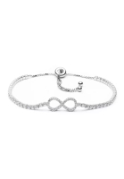 Millenne MILLENNE Millennia 2000 Infinity Cubic Zirconia Silver Adjustable Bracelet with 925 Sterling Silver