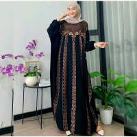 Kaftan Maria Jumbo Rayon Premium Tebal Ld 180 cm Pb 140 cm Gamis Lebaran Mewah Pesta Muslim Wanita D