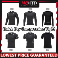 On Sale MCFIT Men Compression Tight Gym Shirt Cool Dry Long Short Sleeve Fitness Tight Shirt Long an