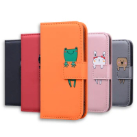 Cute Frog Wallet Flip Phone Case For Xiaomi 12 11T 10T 9T Redmi Note 11 11S 10 10S 9 9S Mi POCO M3 Pro 5G X3 Nfc F3 Cover Coque