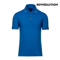 【Rewoolution】 23 男 CRATER 190g短袖Polo衫(寶藍 L ) 羊毛衣 短袖上衣 | REIA1MC11055