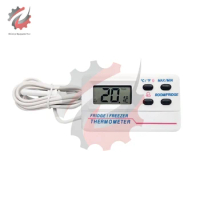 Fridge Freezer Thermometer High &amp; Low Temperature Alarms Settings with LED Indicator Digital Refrigeration Thermometer