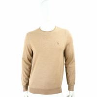 Polo Ralph Lauren 大馬刺繡駝色純羊毛針織衫 毛衣(男款)