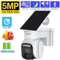 5MP Solar Camera 4G Sim Card PTZ Wireless Video Surveillance Outdoor PIR Human Detection Battery Powered CCTV Security Camera