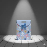 Paper Bag Pita Kecil Estetik Tas Hadiah Souvenir Pernikahan - L -series 2 Bunga Biru