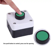 New Push Button Switch Box Weatherproof IP54 Green Push Button Switch One Button Control Box for Gate Opener XDL55-B101H29