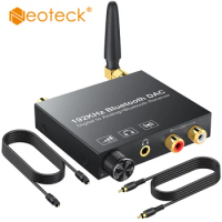 Neoteck 192khz Bluetooth-Compatible DAC Digital to Analog Audio Converter With Volume Control DAC Audio Converter Adapter