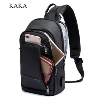 KAKA Men Backpack Pack Nylon Anti-theft Multifunction Crossbody Bag Shoulder Messenger Bags Male Waterproof Short Trip Chest Bag