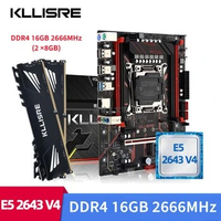 Kllisre LGA 2011-3 motherboard kit xeon x99 E5 2643 V4 CPU 2pcs X 8GB =16GB 2666MHz DDR4 Desktop memory