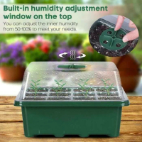 12 Hole Seedling Trays Seed Starter Plant Flower Grow Box Tools Propagation for Home Gardening Starting Germination Supplies
