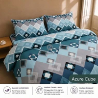 Sprei INap Eco 180x200 - Motif Aesthetic Minimalis Azure Cube - Set