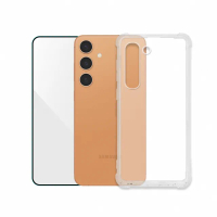 【Timo】SAMSUNG 三星 Galaxy S24 系列專用 透明防摔手機殼+螢幕保護貼二件組