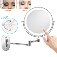 (Penjual jujur) dinding dipasang cermin bilik mandi membawa cermin solek 10X pembesaran cermin kosmetik cermin dinding cermin sentuh cermin Dimming
