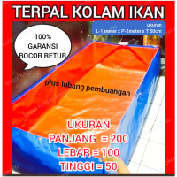 terpal kolam ikan 200x100x50 plus pembuangan