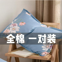舒適藍色個性枕套一對裝創意情侶格子卡通家用雙人情侶枕韓式圖案
