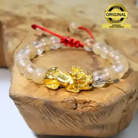 Rizacraft Gelang Batu Alam Akik Citrine GOLD CITRINE Natural Pixiu 8mm Pria Wanita Vintage Aesthetic