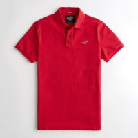 Hollister HCO 短袖 polo 紅色 1214