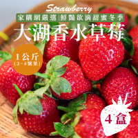 【家購網嚴選】苗栗大湖香水草莓 1公斤x4盒(3-4號果)