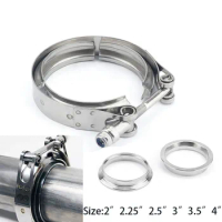 V-Band Clamp With Male Female Flange Kit Turbo Downpipe Wastegate V-Band Turbo Exhaust Pipes Car Accessories