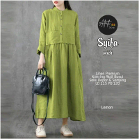 SYIFA MIDI DRESS BY ALFATH Polos Casual Simple Dewasa