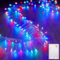 10Feet Battery Operated Fairy Lights 120LEDs Firecracker String Lights Waterproof Silver Wire Starry