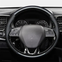 For Mitsubishi ASX Mirage 2016-2019 Outlander 2015-2019 Eclipse 2017-2019 Customization Carbon Fiber Car Steering Wheel Cover