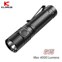 2020 Klarus G15 LED Flashlight Cree XHP 70.2 4000LM Micro-USB Rechargeable Flashlight with 21700 5000mal Battery for Police