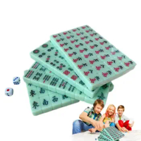 Mahjong Tiles Set Portable Lightweight Mahjong Sets With Clear Engraving Travel Accessories Tile Game Mini For Trips Schools